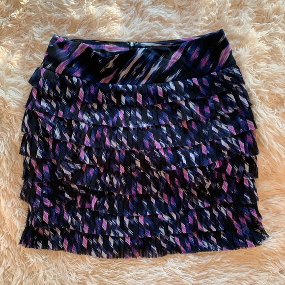 stylish fringe purple galaxy colored mini skirt - Picture 1 of 2